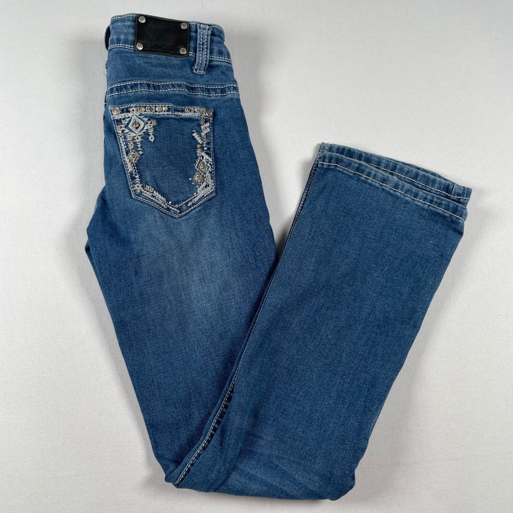 Wired Heart Embellished Jeans Aztec Pockets Girls Size 12‎